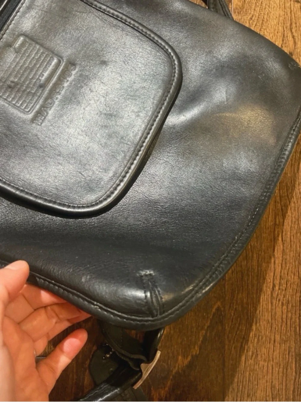 rare) Vintage Coach Slim Hippie black Backpack Model #9405